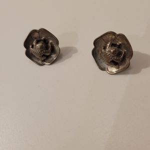 Sterling silver frog earrings